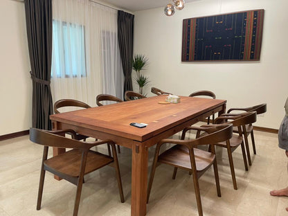 Real wood designer dining table for new homeowners and apartments in KL, Malaysia. Custom size and colour available. Shipping to Singapore available.