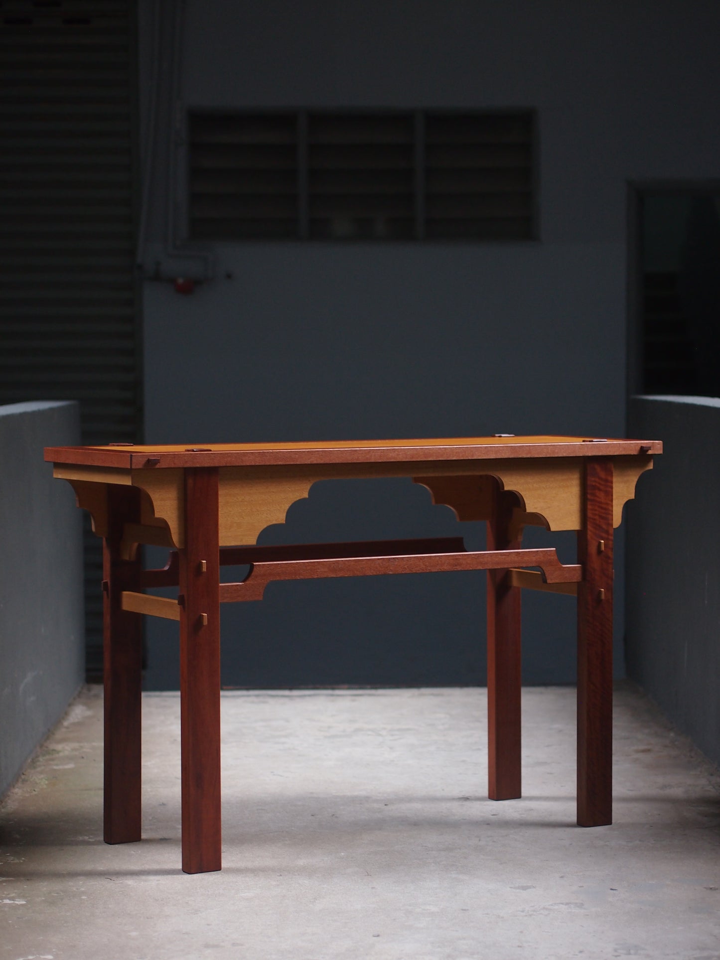 Real wood designer console table handmade and designed in Malaysia, KL. Shipping to Singapore available.
